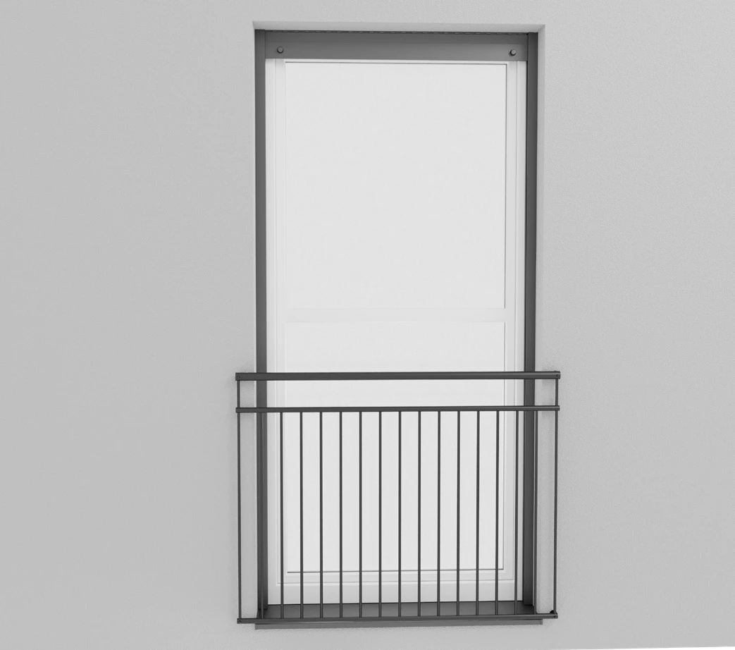 Plissee am französischen Balkon